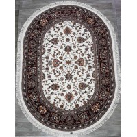 Иранский ковер Rishim 35032 Крем-красный овал